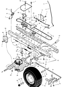 Drive Assembly Diagram and Parts List for 465604X50A 2003 Briggs and Stratton Lawn Tractor